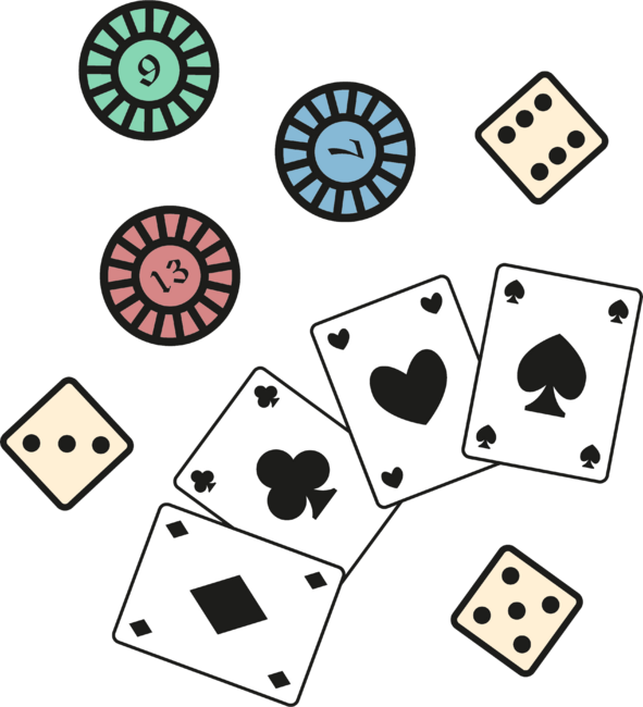 Playing chips, cards, dice
