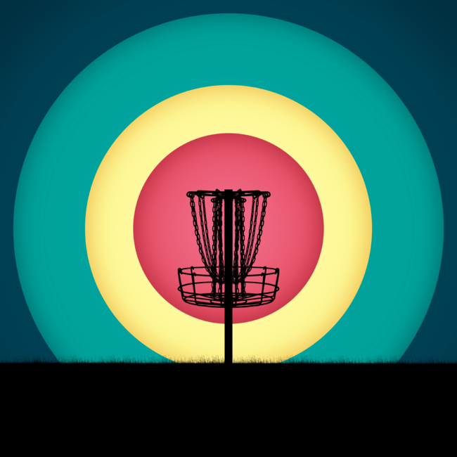 Disc Golf Basket Silhouette by perkinsdesigns