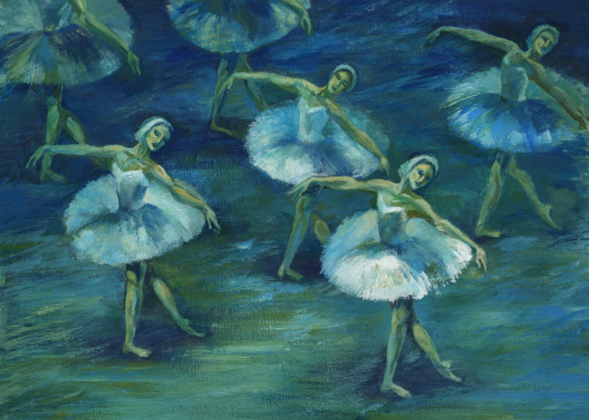 Swan Lake. Ballerinas Painting Acrylic