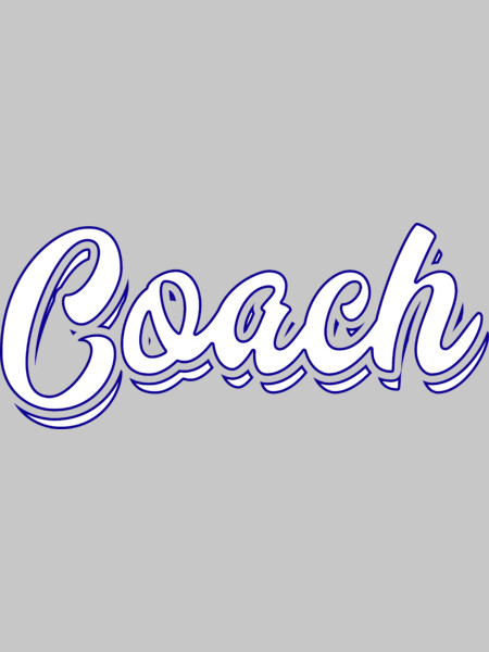 Coach! Game time! Retro text logo