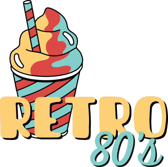 Retro ice cream - Retro 80's illustration