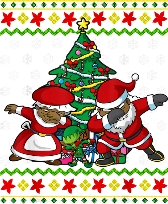 Black Santa and Mrs. Claus Dabbing Merry Christmas by pikashop