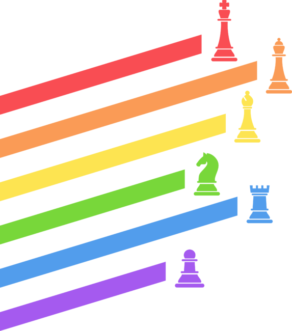 Rainbow Chess Pieces