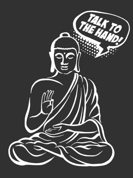 Talk to the hand! - Buddha retro comics