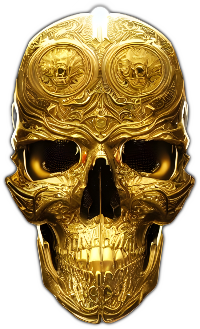 Royal Skulls #747 Cyber Skull Fantasy Skeleton face by RoyalSkulls