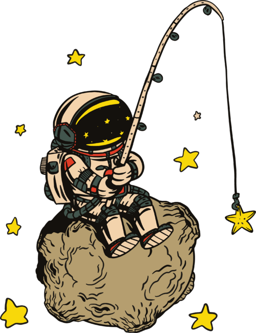 Astronaut Fishing by JonzShop