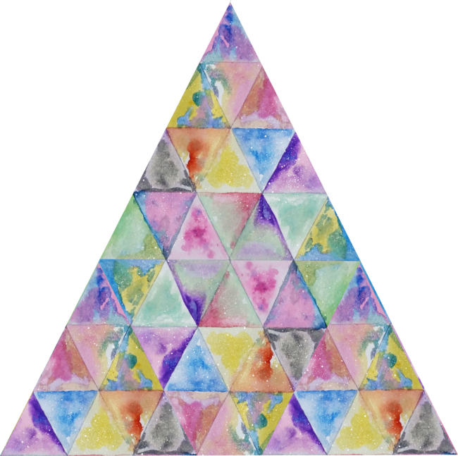 Geometric watercolor hand paint triangles pattern