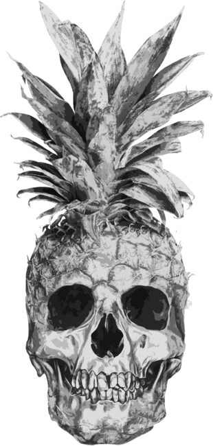 Pineapple Skull Black &amp; White