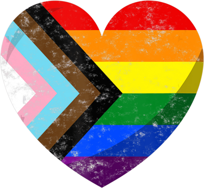Retro LGBT Gay The Modern Pride Flag Flag Heart