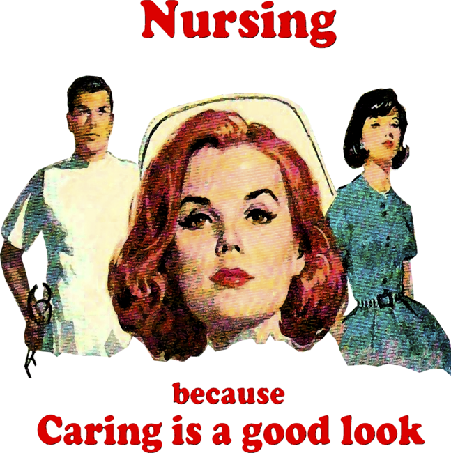Nursing because caring is a good look nurse tee
