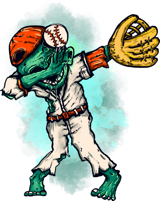 Strong Zombie Dabbing Dance Hip Hop Play Baseball Tshirt