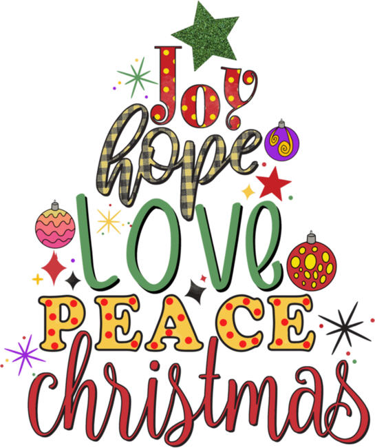 Joy hope Love Peace Christmas