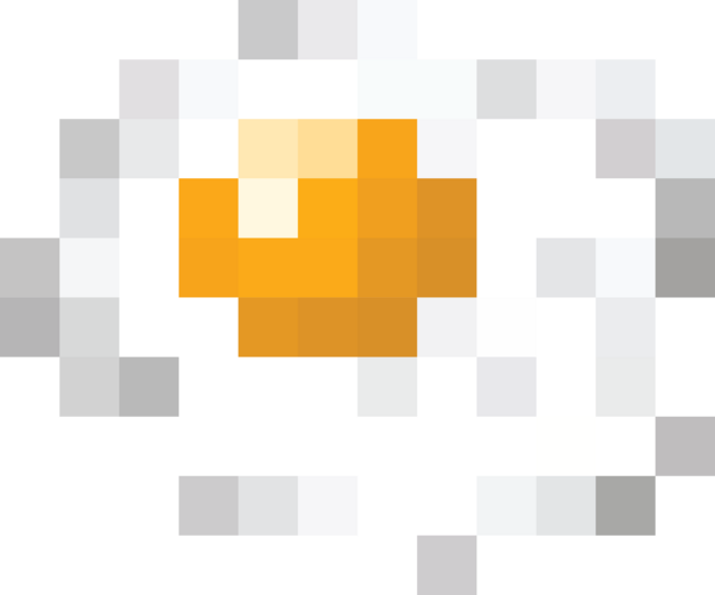 Pixelated fried egg