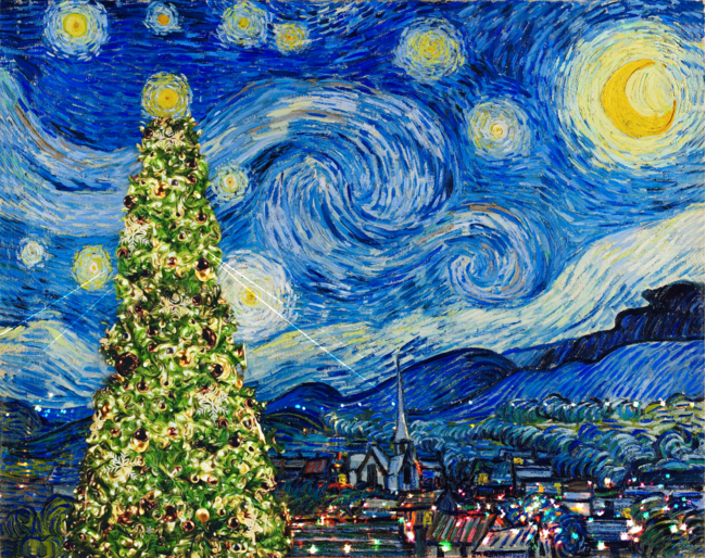 Van Gogh Starry Night - Christmas Tree by bcstudio