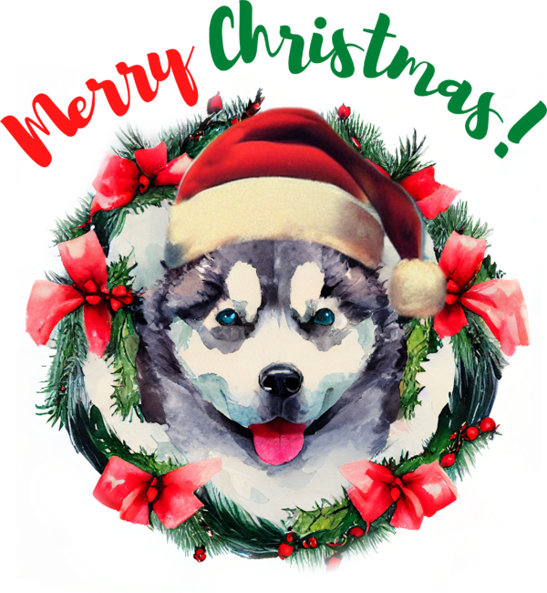 Merry christmas dog - Husky by Essi