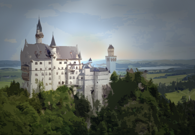 Neuschwanstein Castle Bavaria Germany Digital Painting