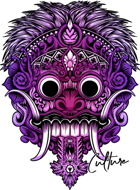 Rangda Mask -  Purple