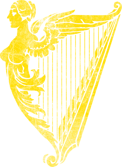 Irish Harp Heraldry - Weathered Gold