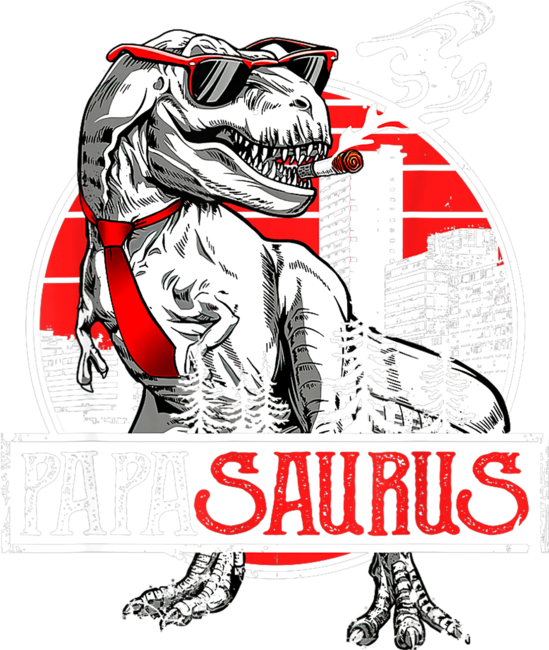 Papasaurus T-Rex Dinosaur Dad Saurus Family by SOPIZiLA