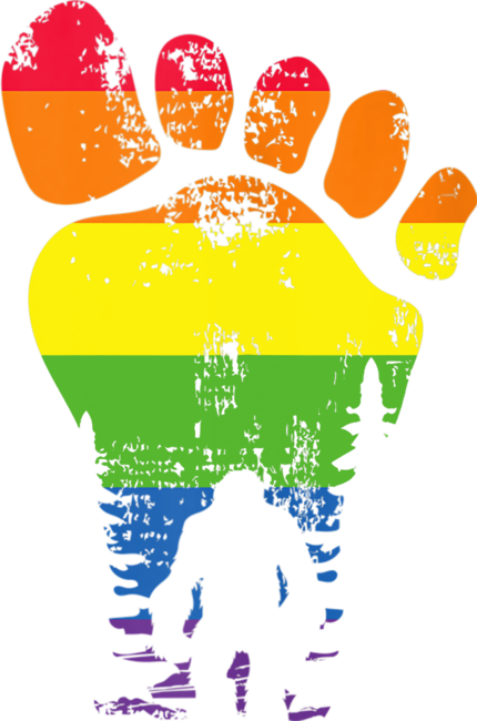 Bigfoot Sasquatch LGBTQ Flag Pride Month by Claustronautas
