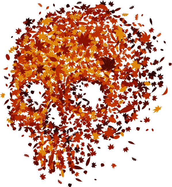 Autumn Skull - Fall Leaves