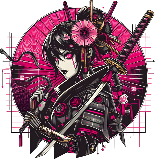 Geisha Cyberpunk by titansshirt