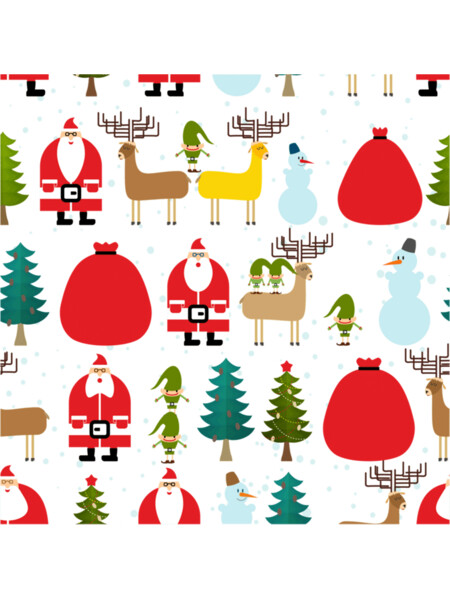 Colorful Santa, Reindeer, Elves, and Snowmen