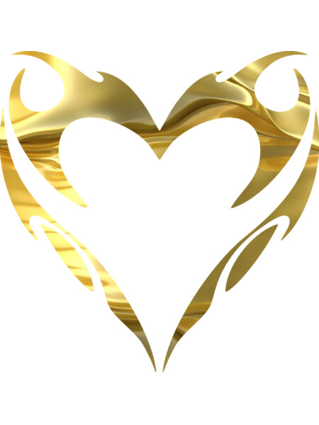 Tribal heart (liquid gold) | Love gift | Friendship