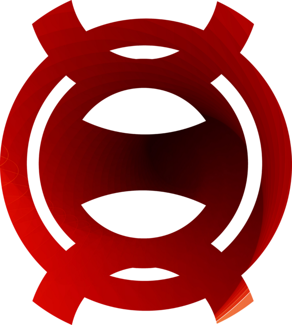 Red abstract geometric symbol by carolsalazar