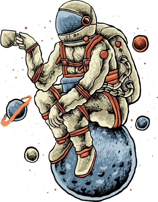 Astronaut drink coffee