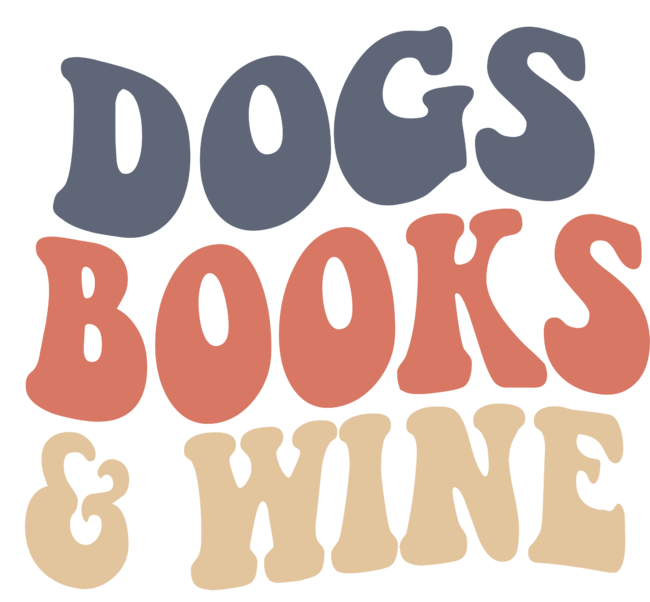 Dogs Books and Wine Groovy Retro