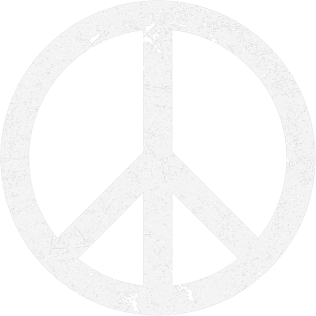 Vintage Peace Sign White Distressed T-shirt