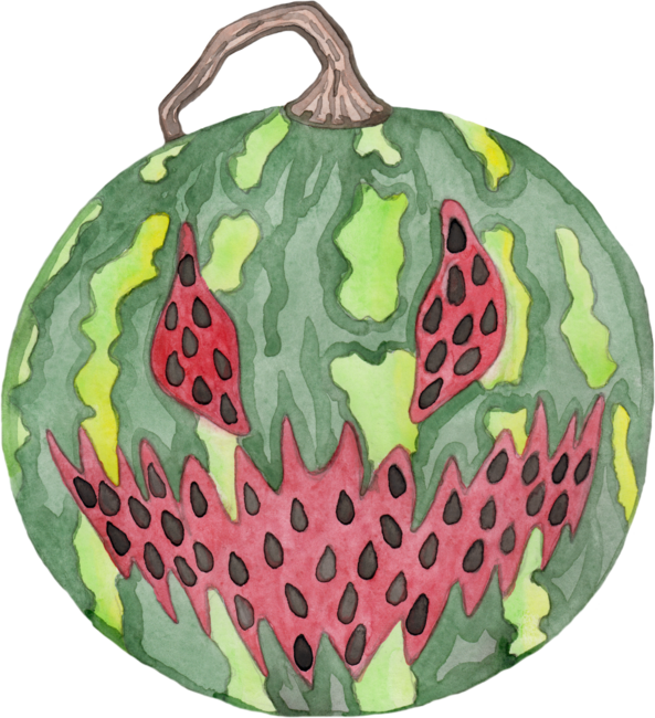 Scary halloween watermelon