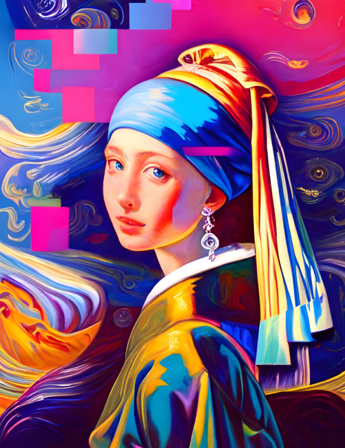 Abstract Girl With a Pearl Earring by ArtHaus