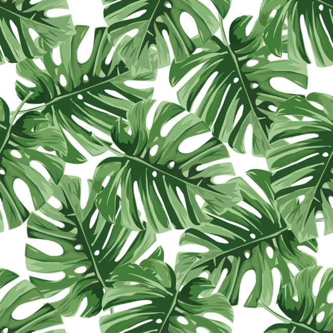 Green Watercolor Palm Tree Leaf Pattern by NewburyBoutique