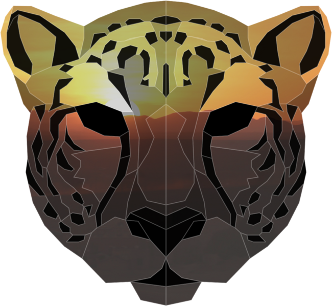 Low Poly Double Exposure of a Cheetah