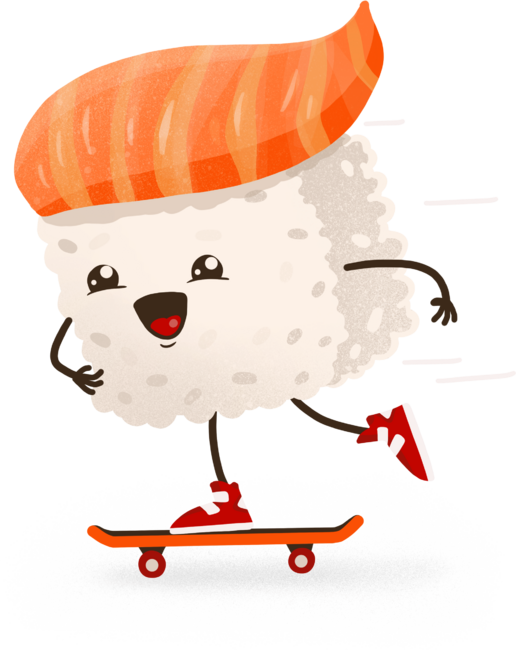 Kawaii sushi skater