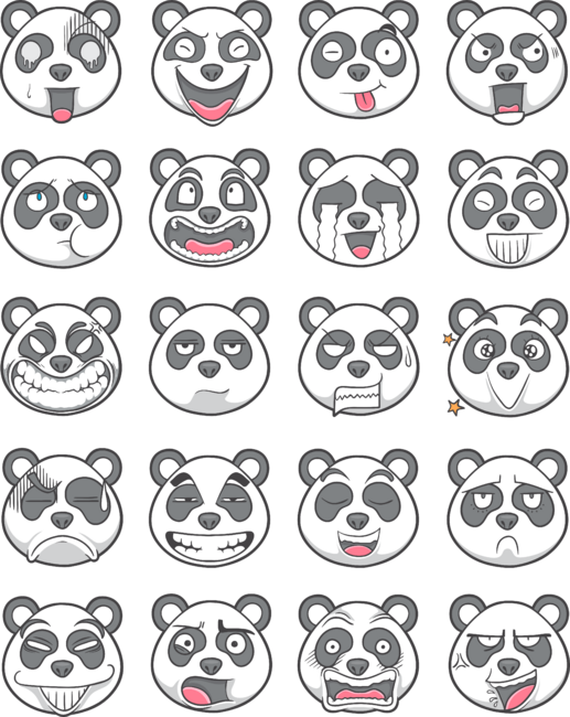 panda emotions emoticon