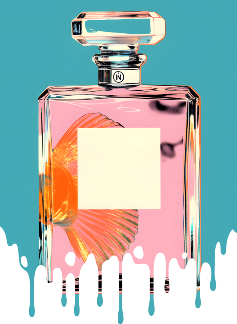 Pop Art Goldfish in a famous bottle