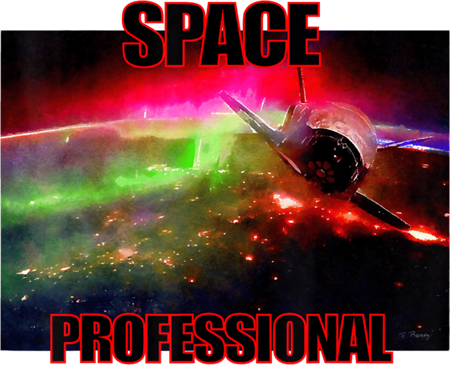 Space Professional T-Shirt by RosieMM