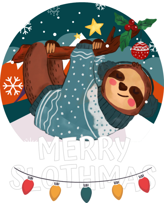 Merry Slothmas - Funny Christmas Pajama for Sloth Lovers