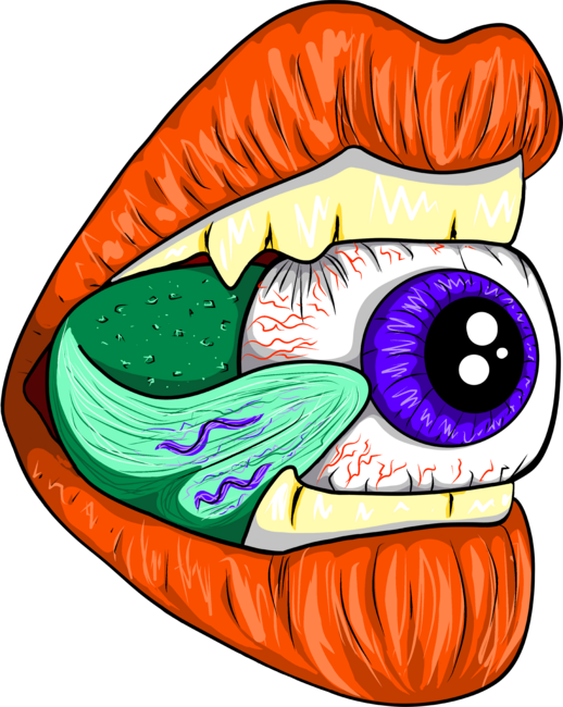 Pumpkin monster mouth eating an eye by MartaPlazuk