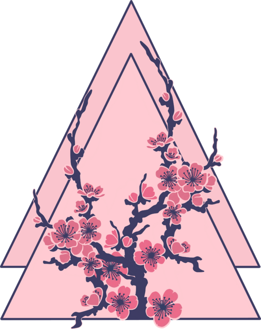 Sakura Blossoms Pink Triangle