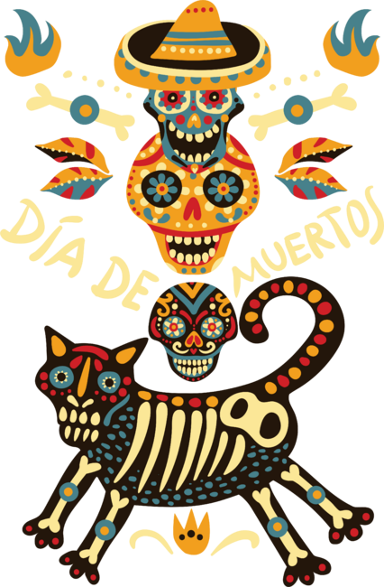 Day Of The Dead Dia De Los Muertos Sugar Skull by GrafiksByChawki