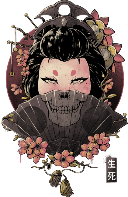 Death and Mystery - Skull Dark Geisha Gift by EduEly