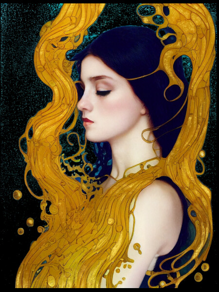 Woman in Gold - Golden Flow by Alice9
