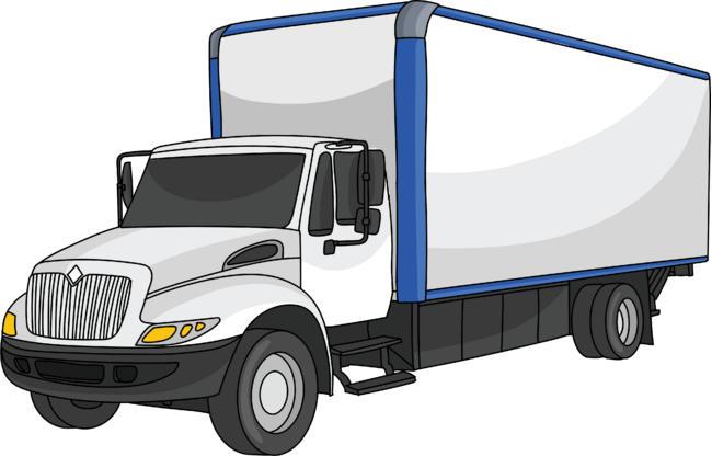 Box truck cartoon illustration