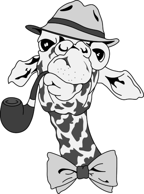 Detective Giraffe With Pipe And Hat