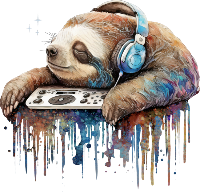 Chillout Music - A Sloth DJ by Maryedenoa