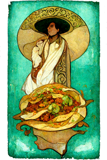 Tacos al Pastor Art Nouveau Delicious